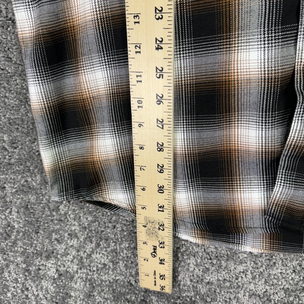 Dixxon Shirt Mens Large Tall Brown Plaid Flannel Long Sleeve Button Bondo Bucket - Picture 4 of 6